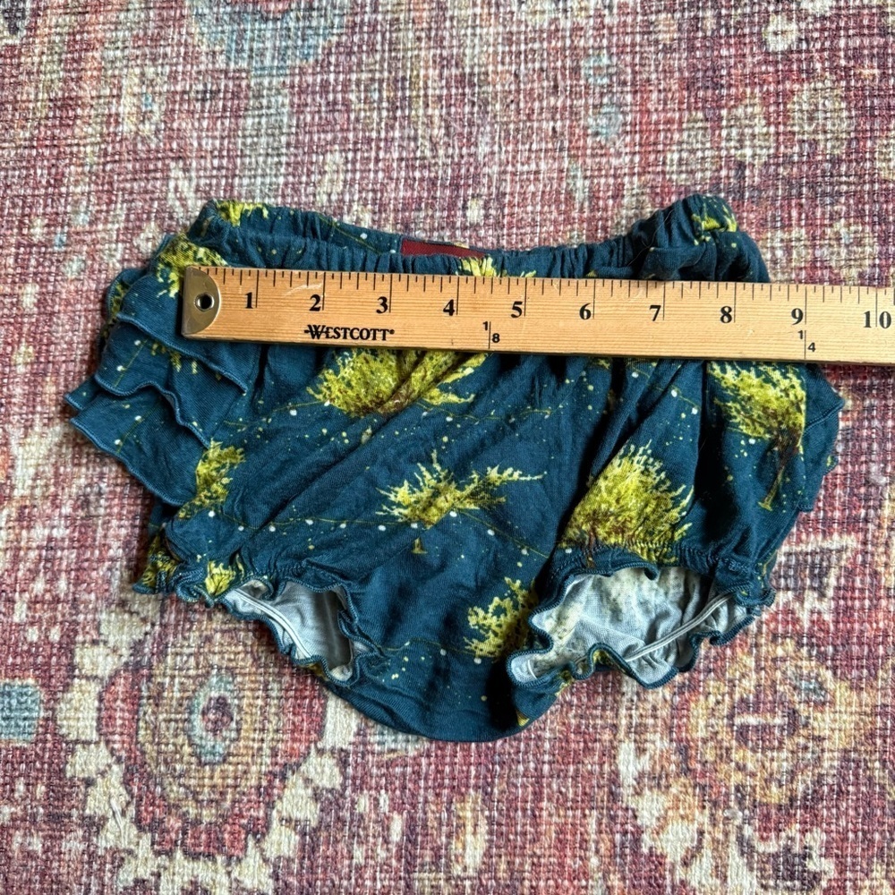 Milk barn Baby Bamboo Firefly Tree Ruffled Bloomers - Blue and Yellow - Picture 2 of 6